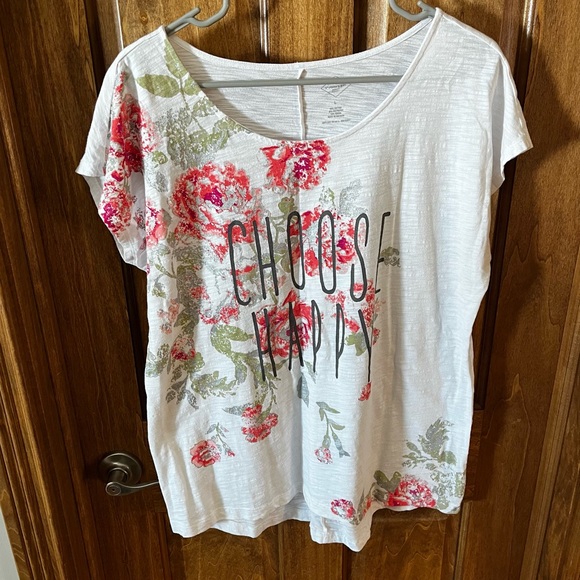 St. John's Bay Tops - Women’s St John’s Bay Floral T-shirt Large